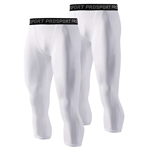 Valcatch 2 Pack Men's 3/4 Compression Pants Athletic Leggings Gym Capri Tights Sports Gear Baselayer Running Workout Active