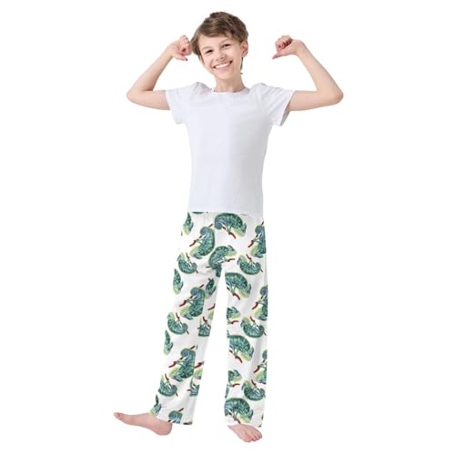 Lovely Chameleon Boys Long Pants Soft Trousers Elastic Waist Kids Lounge Bottoms with Pockets S-XL2