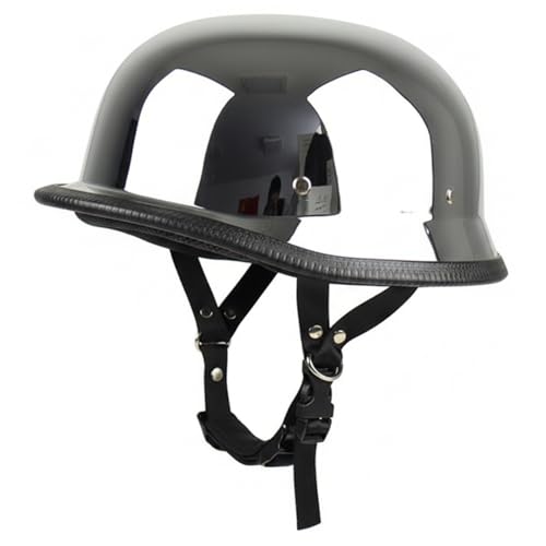 Casco retro abierto con diseño clásico de acero y remaches