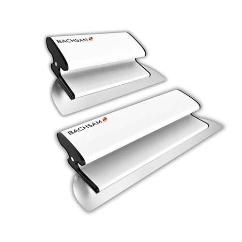 Bachsam Z-Flächenspachtel Set 250 & 400 mm – Profi Glättspachtel mit ergonomischem Komfortgriff, Schraubfixierung & 0,45 mm Edelstahlklinge – Trockenbau, Wandspachtel, Maler Werkzeug