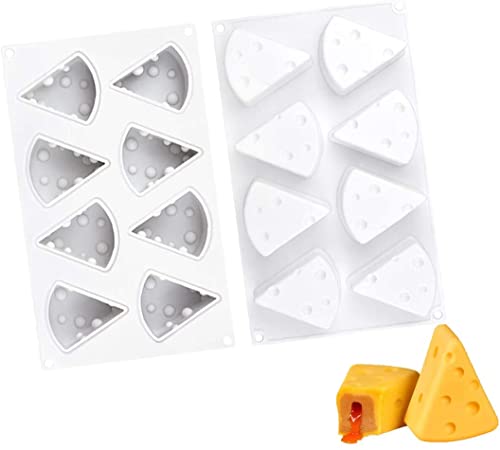 Cheese Shape Silicone Mold, 8 Cavity Cake Pop Molds Silicone, Non-Stick Silicone Baking Mold For Ice Cube Tray Chocolate, Cake, Jelly, Mousse Cake Pastry For Household Kitchen #TOP7
