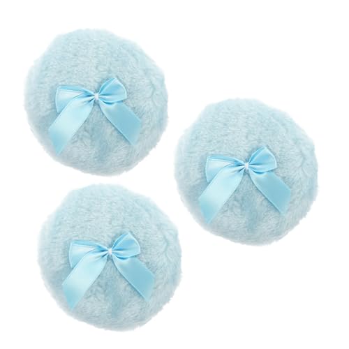 Didiseaon 3 piezas Polvos Sueltos Puff para Niña Suave y Esponjoso con Lazo Puff Corporal Cómodo y Portátil para Cuidado Infantil