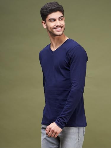 Image of INKKR Men's Solid Plain V-Neck T-Shirt