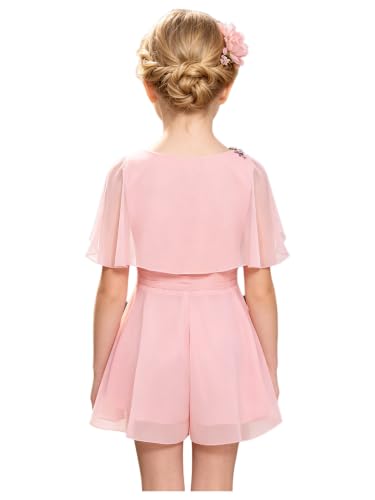 Vestido salopette corta formal niña con acabados de alta costura para eventos 2