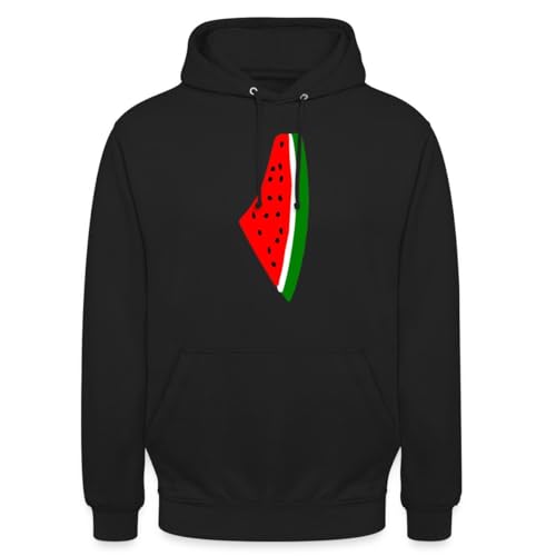 Spreadshirt Melon Pastèque Palestine Paix Pastèque Palestinienne Sweat À Capuche Unisexe, XXL, Noir