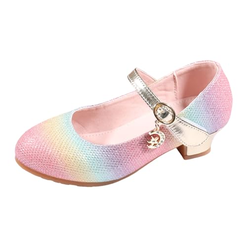 IWIHMIV Toddler Girls Mary Jane Shoes with Low Heel Non Slip Casual Comfortable Princess Dress Shoes for Little