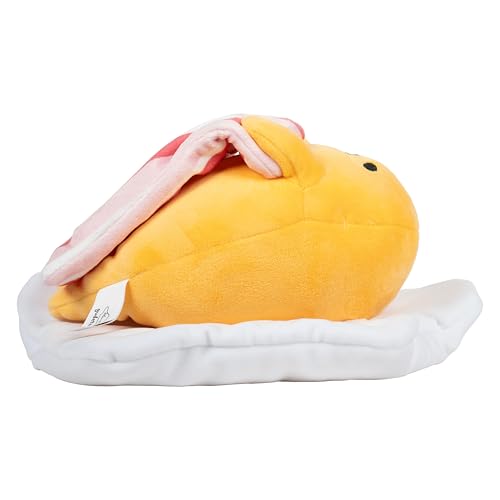 Jazwares Hello Kitty and Friends - 8” Gudetama Squishy Plush with a Bacon Blanket - Officially Licensed Sanrio Product Ages 6+ image 3