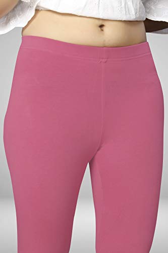 Image of Women's Cotton Skinny Leggings with Ankle Length Solid Pattern Mid Rise and Elastic Closure | Cotton Skinny Leggings for Womens