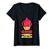Femme Distributeur de gâteaux Rolling Pin Chef Hat Cupcake Flour T-Shirt avec Col en V