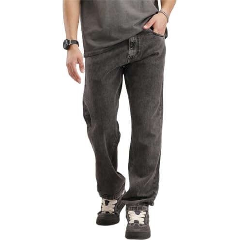 Image of WROGN Men's Mid-Rise Jeans | 100% Cotton | Anti-Fit Relaxed Silhouette