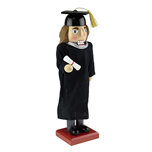 Clever Creations Boy Graduate 14 Inch Traditional Wooden Nutcracker, Festive