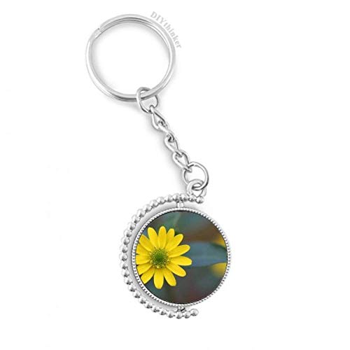 Porte-clés rotatif fleurs jaunes, une idée cadeau floral originale