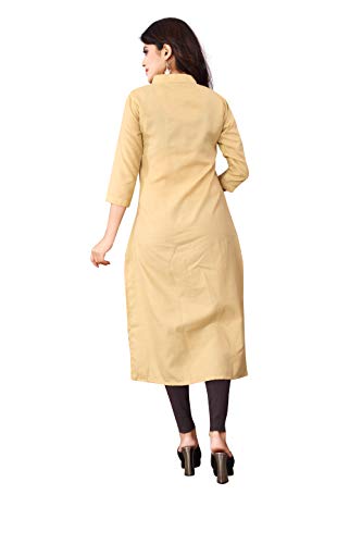 Image of OM SAI LATEST CREATION Slub-Rayon Three-Fourth Sleeve Printed A-Line Kurti for Women