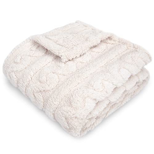 Image of HOMRITAR Baby Blankets for Boys or Girls 3D Fluffy Fuzzy Blanket for Baby, Soft Warm Cozy Flannel Fleece Warm Infant or Newborn Receiving Blanket 330GSM (30 x 40 Inch, Cream)