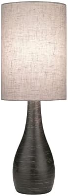 Lite Source LS-2996 Quatro 17-1/2-Inch Mini Table Lamp with Linen Shade, Brushed Dark Bronze