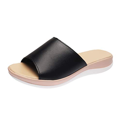 Genérico Chinelos Homem VerãO Chanclas Mujer Cerradas Sandalias femeninas Ladies Fashion Beach Platforms Shoes Slippers Cuñas Casual Women's Slipper Chancla Hombre Sandalias Comodas Para (Black, 40)