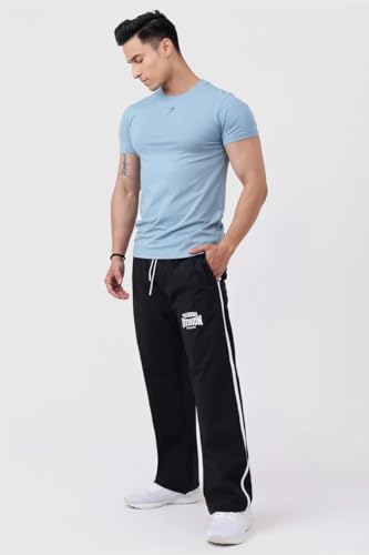 Image of FUAARK Men's Polyester-Cotton Blend Slim Fit Gym Workout & Sports T-Shirt
