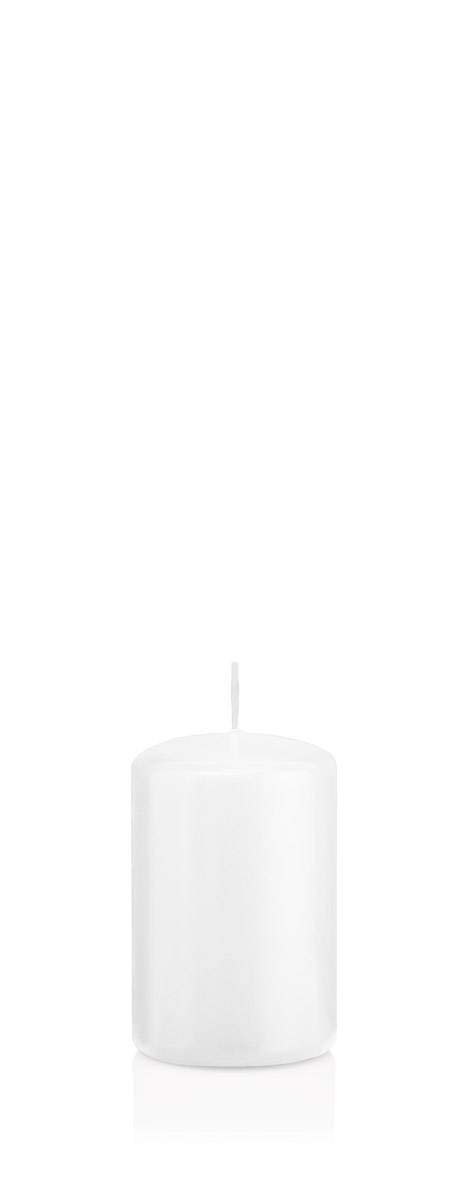 Inna-Glas White Pillar Candle Maeva, 8Cm, Ø5cm, 18H - Made In Germany - Votive Candle