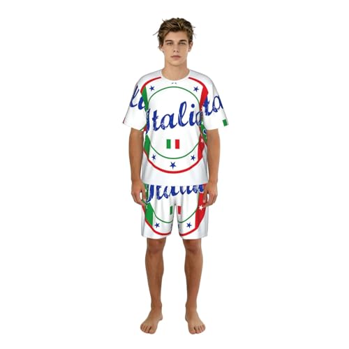Pyjama italien homme contre la chaleur estivale ensemble court léger respirant