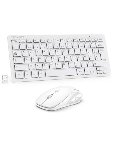 TECKNET France AZERTY 2.4G Silent Wireless Keyboard and Mouse with Nano USB Receiver, 12 Multimedia Shortcuts for Computer, PC, Laptop, Desktop TECKNET France AZERTY 2.4G Silent Wireless Keyboard and Mouse with Nano USB Receiver, 12 Multimedia Shortcuts for Computer, PC, Laptop, Desktop