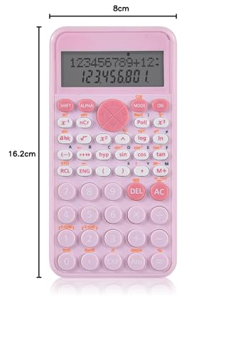 Image of EooCoo Scientific Calculator,Two-Line Display,Cute Desk Accessories,Slim and Portable,Standard Scientific Calculator Suitable for School Office Business Supplies,Primary School to College Student-Pink