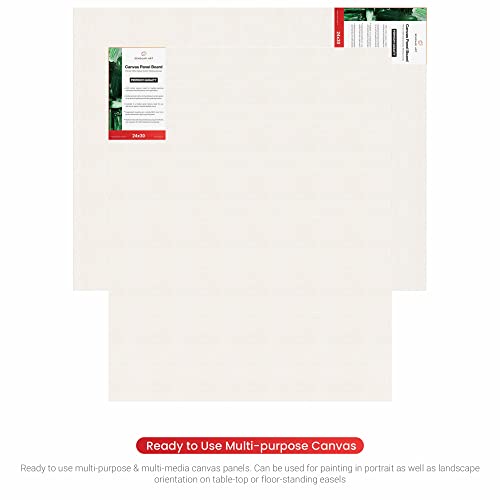 Image of Scholar Art Hobby Series 04 Oz (230 GSM) 100% Cotton Canvas Panel Board for Painting (White Blank Canvas Boards for Acrylic Paint, Oil Paint, Wet & Dry Media) | 24 inchx30 inch (60x75 cm), Pack of 6