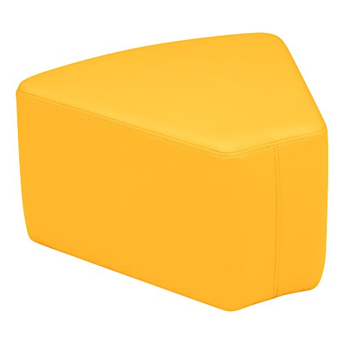 Image of Sprogs 12 inch H Structured Wedge Stool -Flexible Modular Collaborative Soft Seating for Office, Home, Lounge and School Classrooms with Durable Frame -Yellow