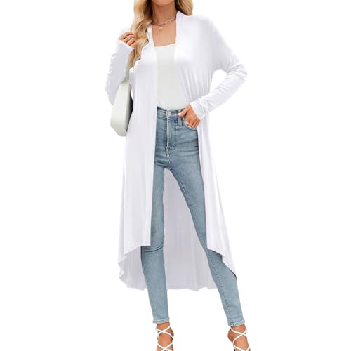 Long Cardigans for Women Solid Long Sleeve Open Front Drape Coat Comfortable Stylish Outerwear Lightweight Solid Cardigan