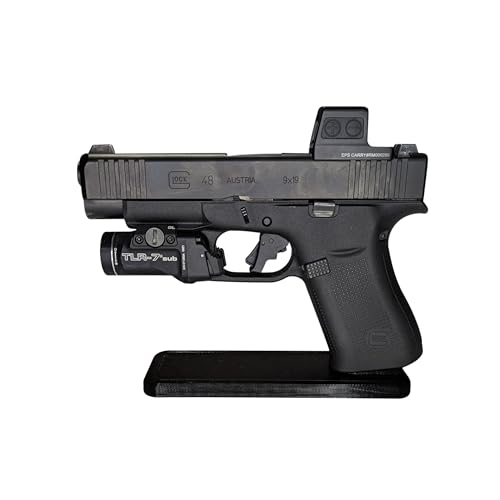 Hammy3DPrints Display Stand for Glock 43X / 48 | Handgun Holder Storage Rack (Standard (No Screws))