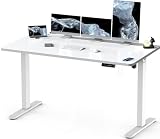 Flamaker Höhenverstellbarer Schreibtisch 160 x 80 cm Schreibtisch Höhenverstellbar Elektrisch mit Tischplatte 2-Fach-Teleskop Stufenlos Groß Schreibtisch mit Memory-Steuerung, Spleißbrett, Weiß