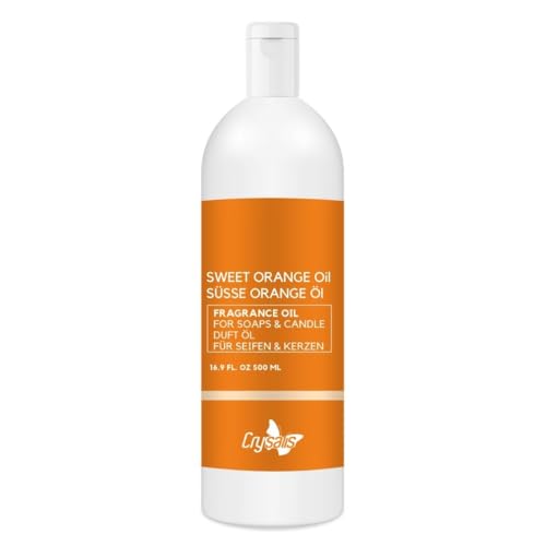 Crysalis Aceite aromático de naranja dulce para hacer velas, hacer jabón, derretir cera, difusores y manualidades – Larga duración – 500 ml