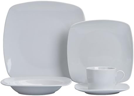 Bianco White Square 20 pc Dinnerset by Brilliant