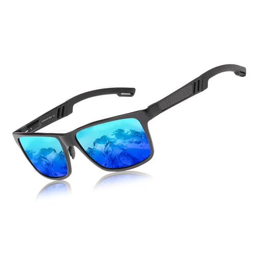 KINGSEVEN Polarisierte Sonnenbrille Herren Retro Klassische Langlebige Rechteck Aluminium Magnesium...