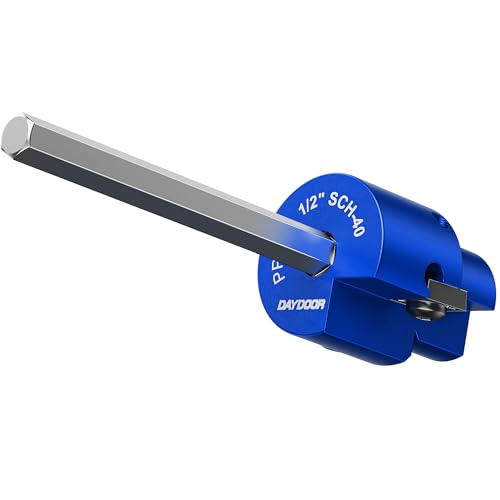 Image of DAYDOOR 1 /2'' PVC Pipe Reamer, 1 /2-Inch PVC Fitting Saver | 4-Sided Carbide Blade Hub Saver, Socket Saver Plumbing Tool for Sch.40 PVC, CPVC, ABS, Fit Standard 1 /2 inch Drills