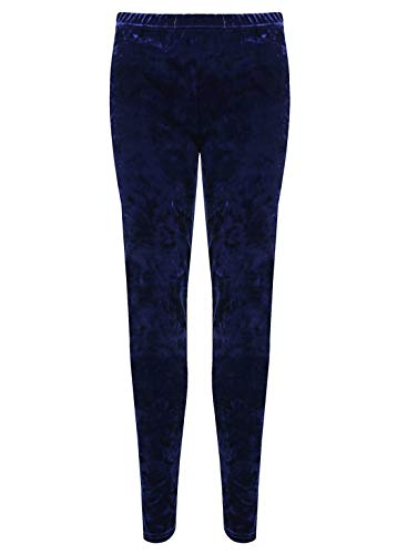Leggings da donna in velluto leggins peluche sera vellutati morbidi pantaloni, Blu reale, 52-54