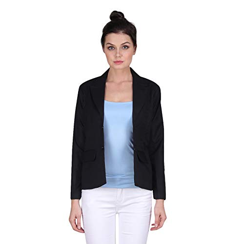 KA Fashion Black Cotton Solid Blazer 