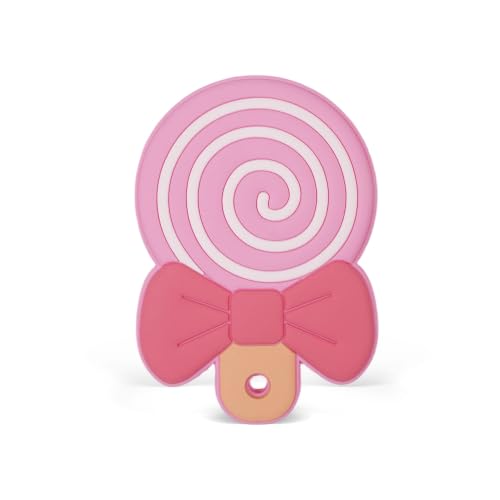 Image of Baby Silicone Pink Lollipop Teether,Sensory Chew Toys