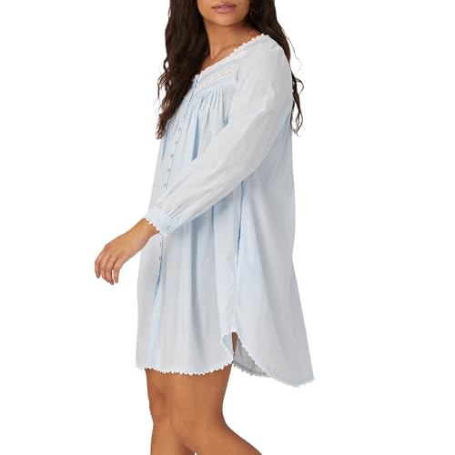 Image of Eileen West Queen Anne's Lace Womens Sleepwear & Loungewear - Heirloom Dream Collection - 100% Cotton Long Sleeve Short Robe