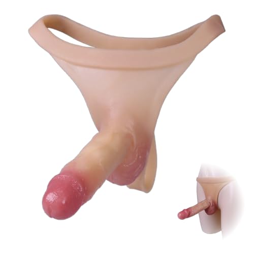 Hmxseu Realistischer Strap-on Silikon Umschnall Dildos Dildo mit Echten Venen & Hoden Umschnalldildo Tragbar Dreieckige Penis Hosen Penis SM Erotik Sexspielzeug für Frauen Männer Cosplay(Hohl)