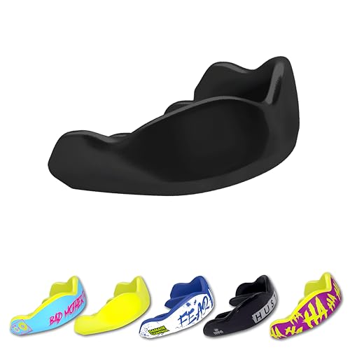 DAMAGE CONTROL High-Impact Mouth Guard – Sports Mouthguard for Boxing, Football, Hockey, Lacrosse & Basketball, Protects Teeth & Jaw, Protective Mouthpiece for Adults & Youth (Adult, Black 2.0)