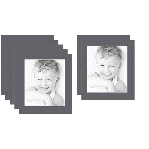 12x14 Granite/Mountain Grey Custom Mat for Picture Frame with 8x10 Opening Size (Mat Only, Frame NOT Included) - 7 Pack