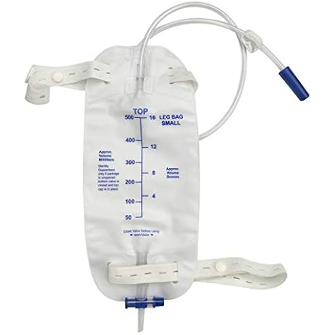 Lifevv 4-Pack Urinary Drainage Bag Leg Bag with Anti-Reflux Chamber,External catheters(19oz，500ml) Cover