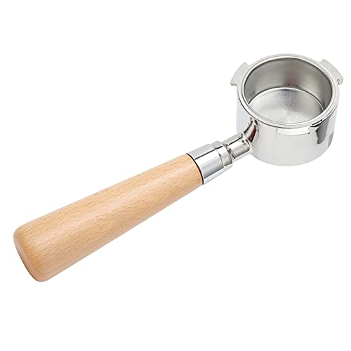 Coffee Bottomless Portafilter, Coffee Machine Handle Environmentally Friendly 3 Ear Removable Perfect Extraction for Coffee Shop for Home(Beech Handle, 54mm)