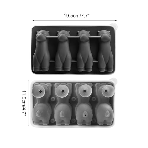 Molde para cubitos 3D Alpaca silicona con tapa y embudo miniatura 2