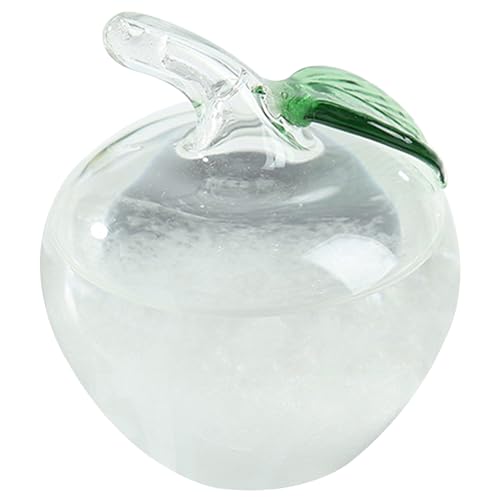 Précision météo du verre de tempête, verre météo en forme de pomme, mini prédicteur météo poli, baromètre de prédicteur météo Station météorologique pour bureau de bureau décoratif