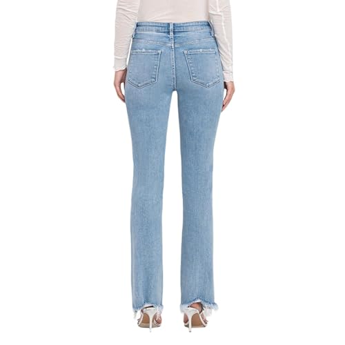 Flying Monkey High Rise Mini Bootcut Jeans Light Blue2