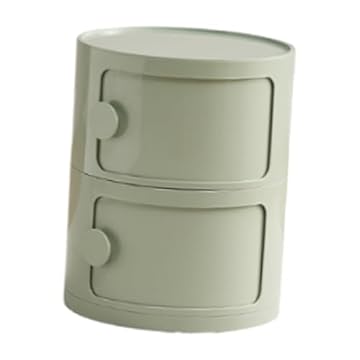 Colcolo Tavolino da caffè decorativo impilabile, comodino rotondo, per appartamento, casa colonica, interno, porta, dormitorio, Verde 2 Strati .40cm