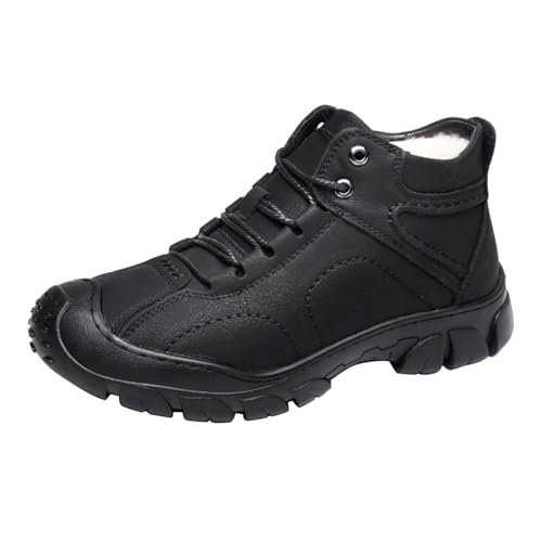 Bottes d'hiver homme en cuir avec doublure peluche