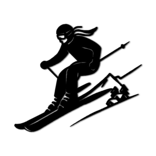 Skiing Mountain Scene Metal Wall Art Metal Outdoor Decor Modern