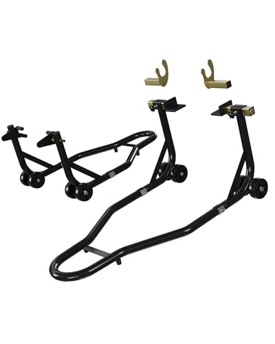 Motorcycle Stand Lift Front Rear Wheels Lift 900LBS Capacity with u+l Adjustable Swingarm Spool,...